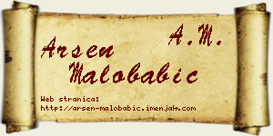 Arsen Malobabić vizit kartica